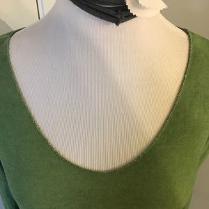 Italian Lime Green Long Sleeve V-Neck